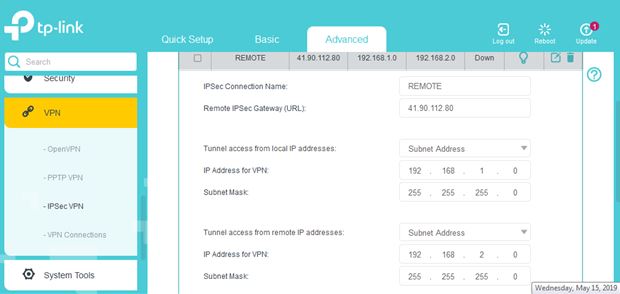 how to configure VPN connection